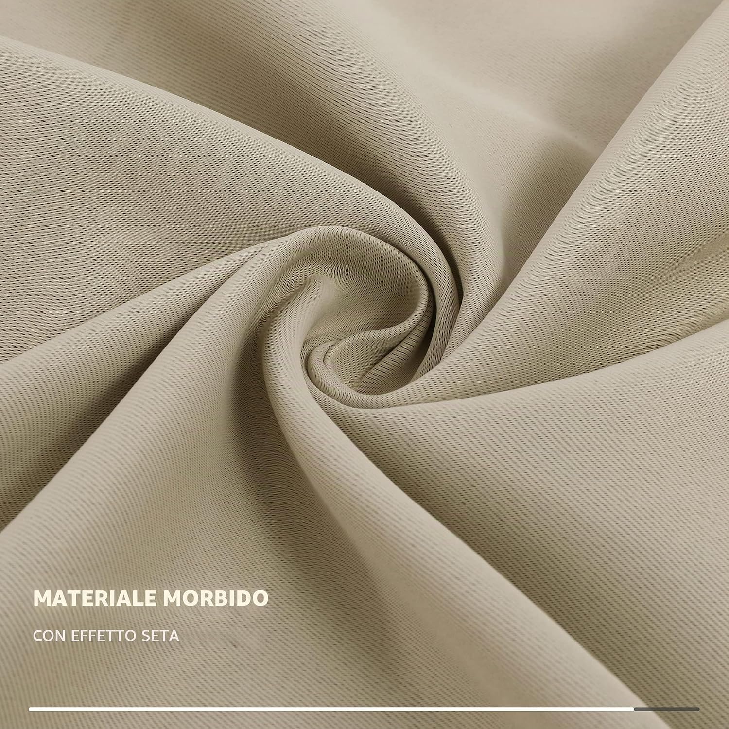 Thumbnail 5 de Deconovo Tende Oscuranti Moderne 254x242 cm: 1 Pannello Beige Scuro, Occhielli e Isolamento Termico