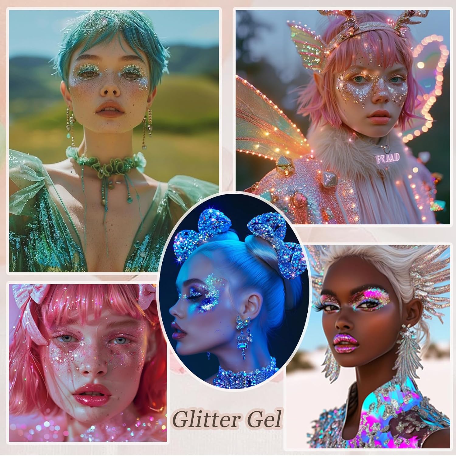 Thumbnail 6 de Prehot G-001 Chunky Face and Body Glitter Gel, Five-Color Sequins