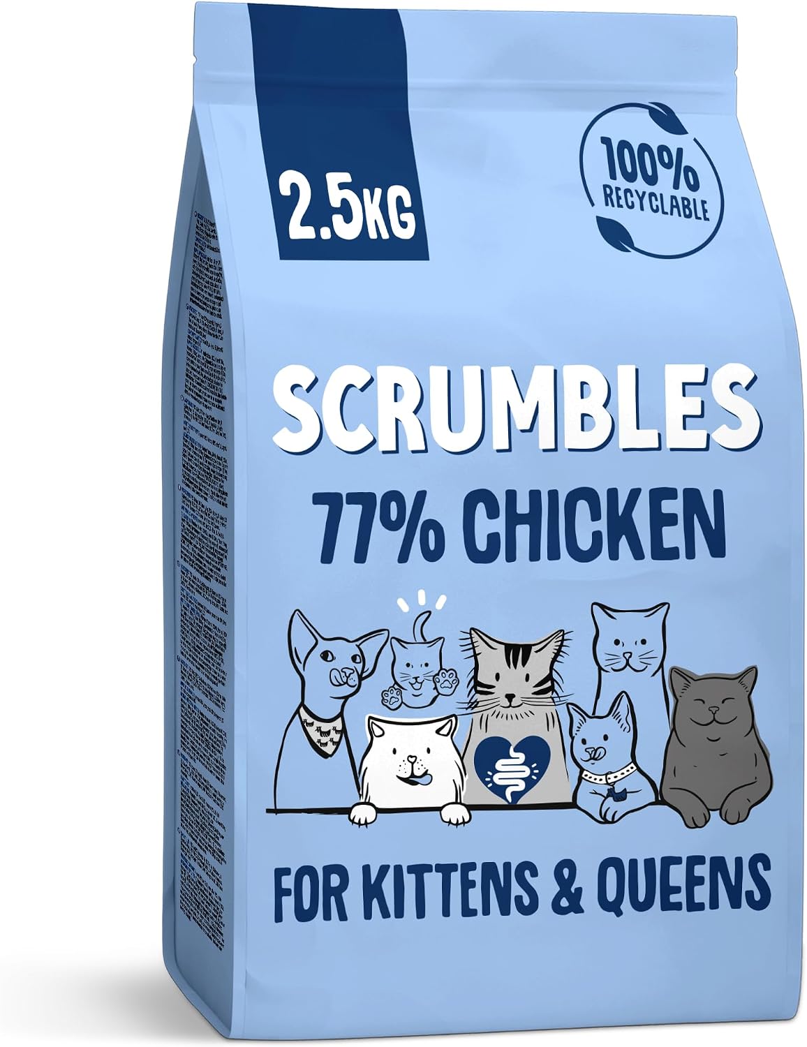Detalle de Scrumbles All Natural Dry Cat Food with Chicken & Fresh Salmon (2.5 Kg) – High Protein for Adults & Seniors