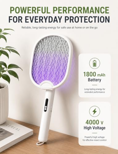 Thumbnail 5 de WOCVRYY Electric Fly Swatter 4000V: USB-C Rechargeable Foldable Mosquito Zapper