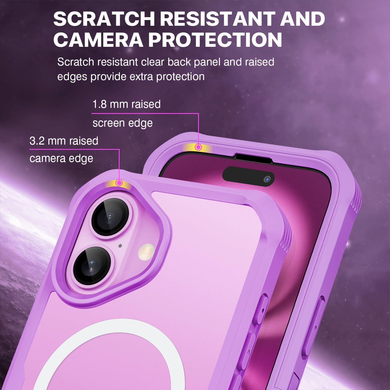 Thumbnail 6 de CENHUFO Privacy Case for iPhone 16 (6.1-inch) - Rose Pink with Built-in Privacy Screen and 360° Protection
