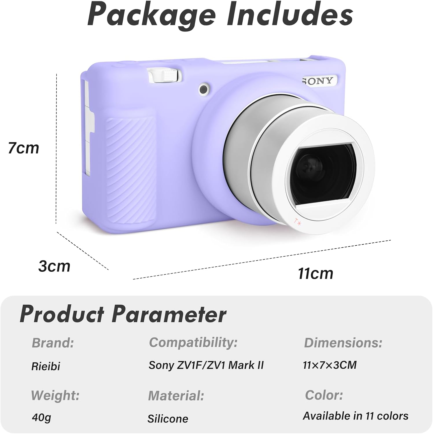 Thumbnail 1 de Rieibi ZV-1F Case: Soft Silicone Protective Case for Sony ZV1F/ZV-1M2/ZV-1 II (Lightweight Purple)