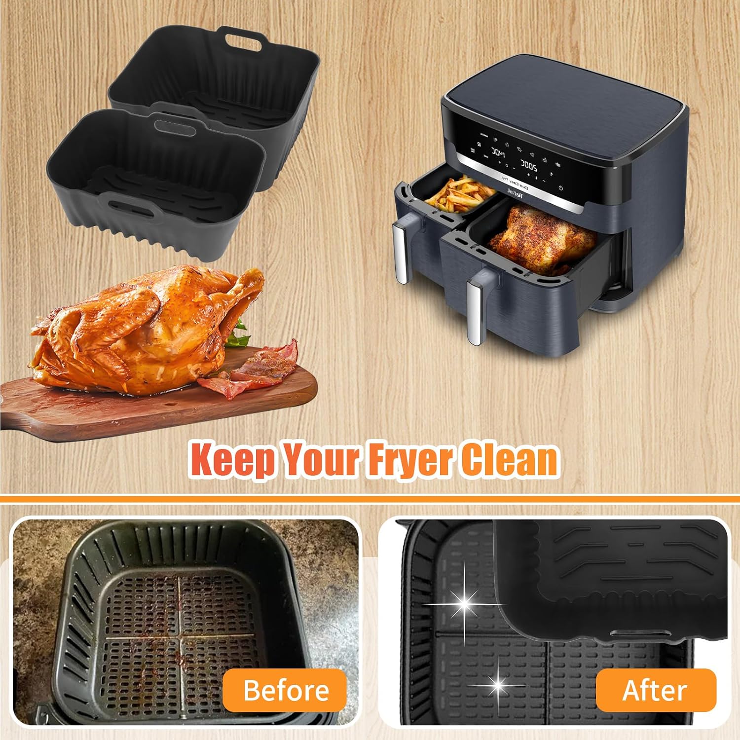 Thumbnail 4 de Silicone Air Fryer Moulds 2-pack