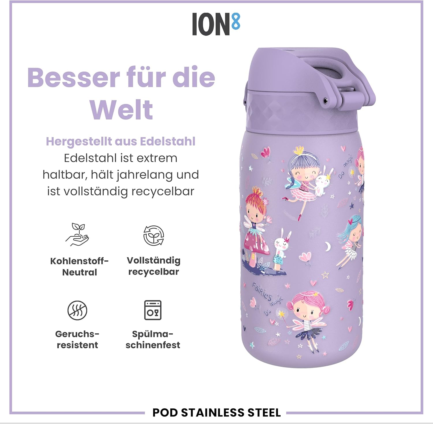 Detalle 1 de ion8 Kinder Trinkflasche 400 ml 🥤