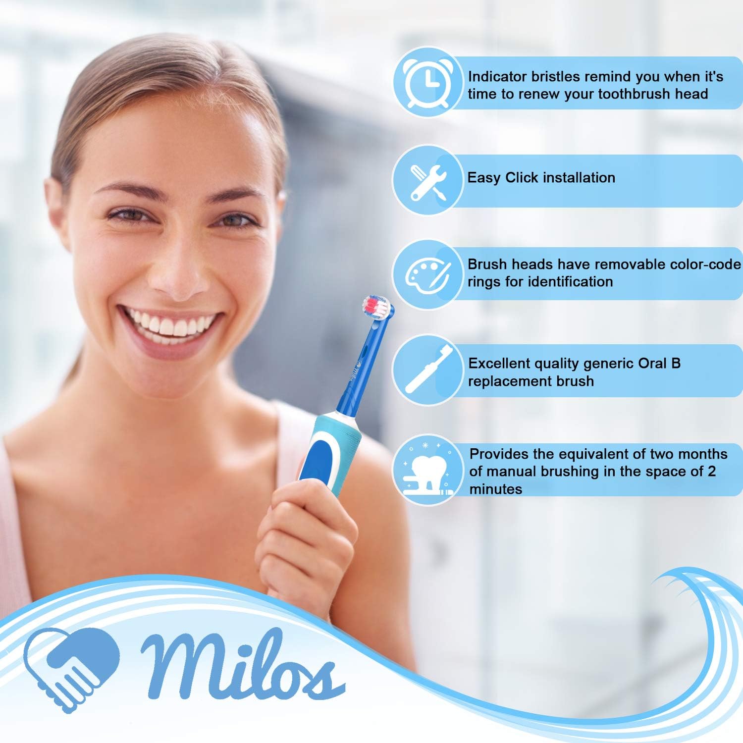 Detalle 2 de Milos Kids 16 Pack Toothbrush Heads