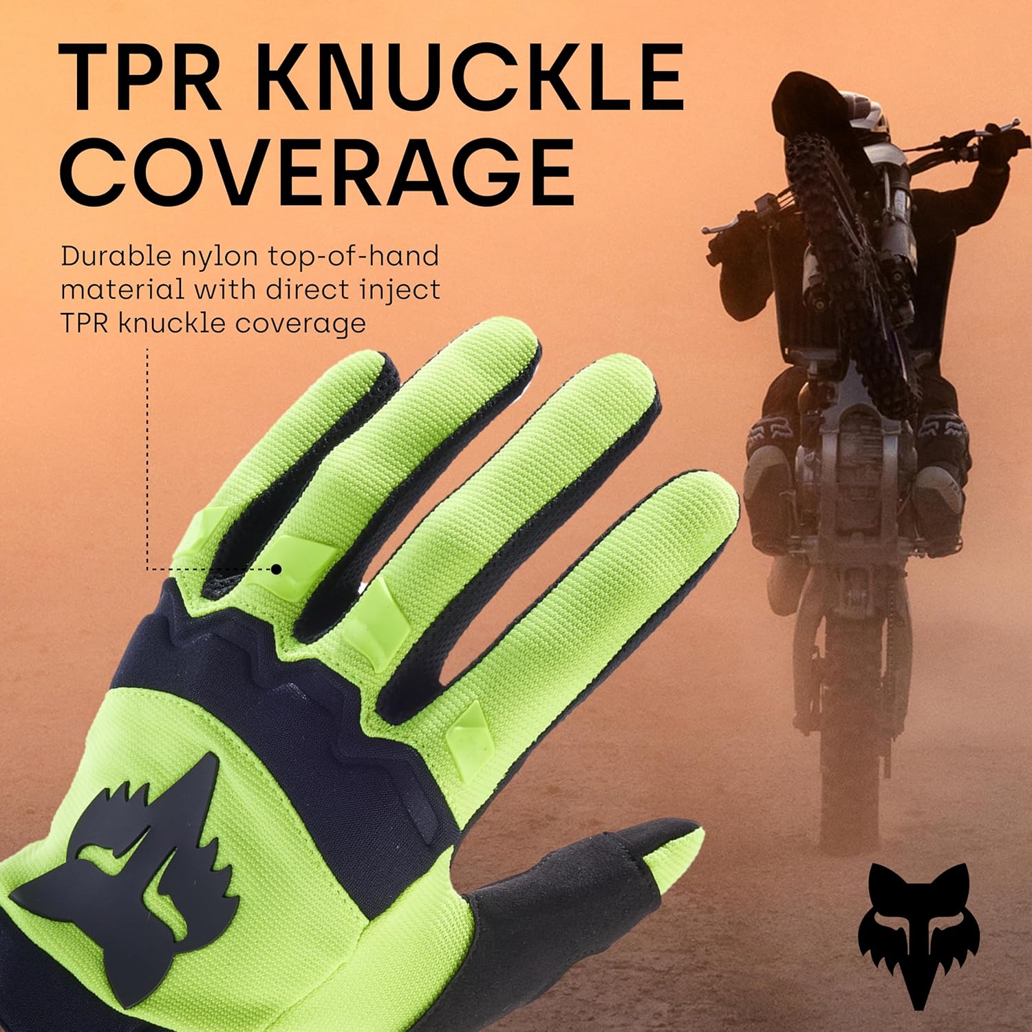 Detalle 2 de Fox Racing GANT DIRTPAW Homme, Noir, XL — Gants tout-terrain confort et protection