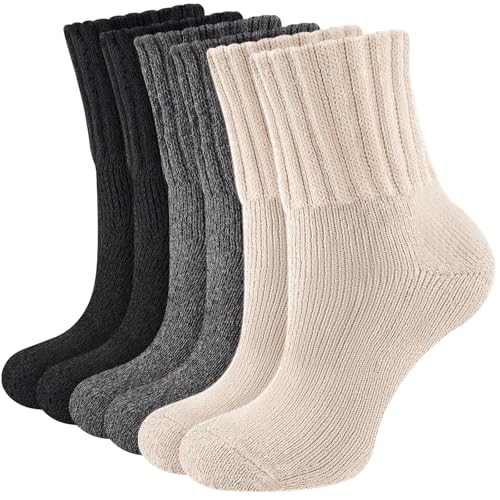 Detalle de Niorasen Thermal Socks for Women - 3 Pairs Wool Winter Warm Thick Socks (Gift Box) UK 4-8