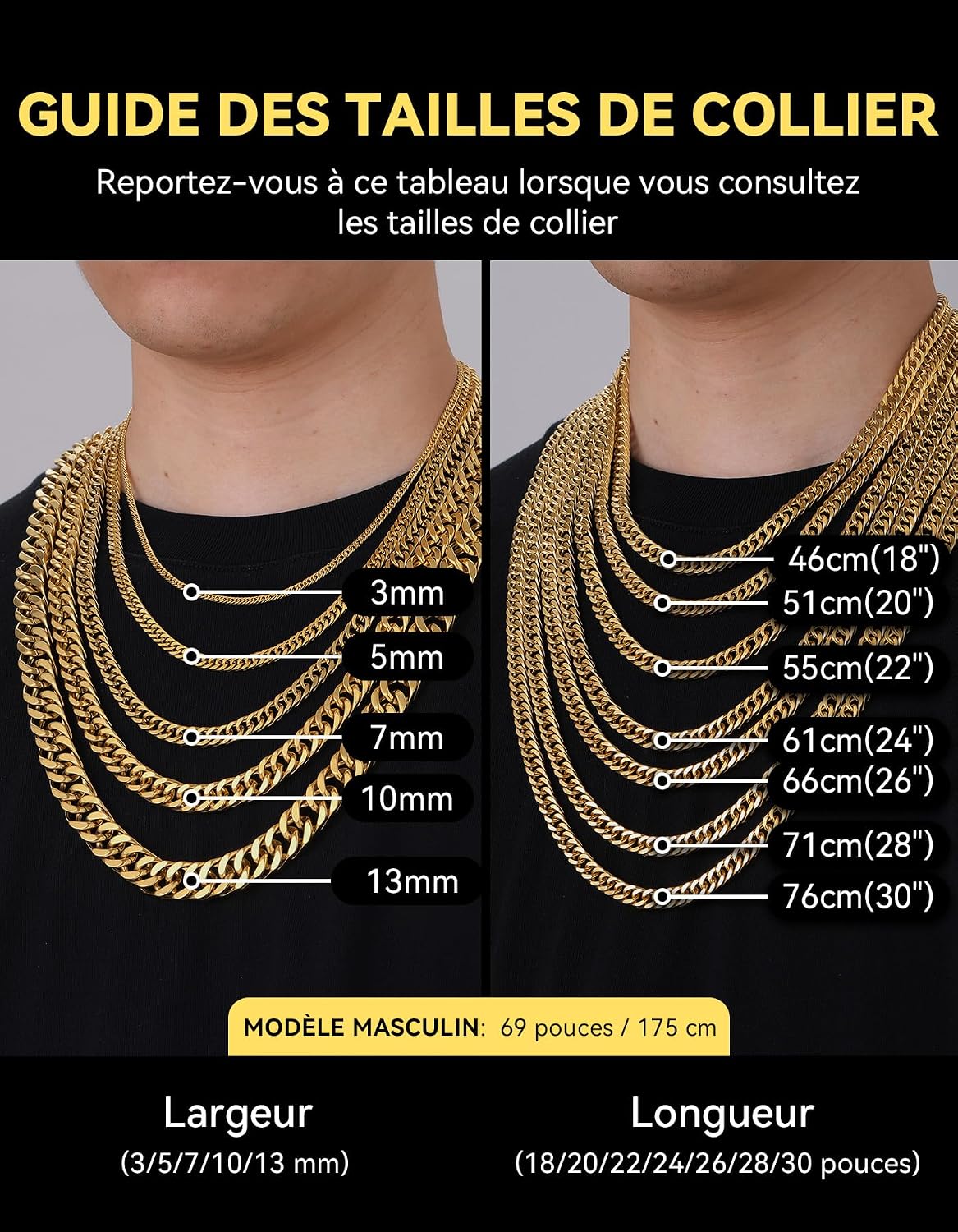 Thumbnail 4 de ChainsHouse Chaine Collier 46 cm 10 mm