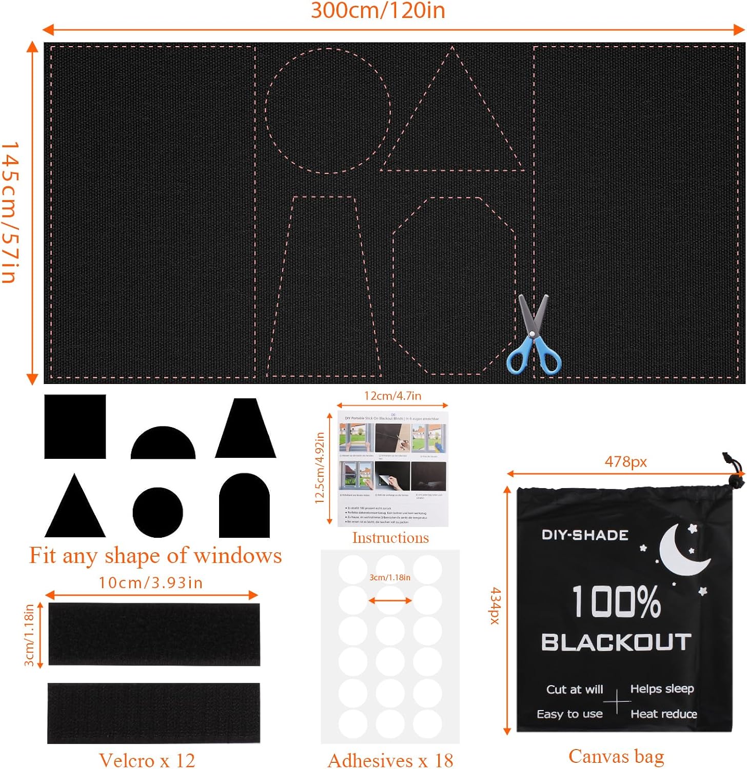 Detalle 2 de Amicably 01 verduisteringsrolgordijn 300 × 145 cm van 420D Oxford-stof