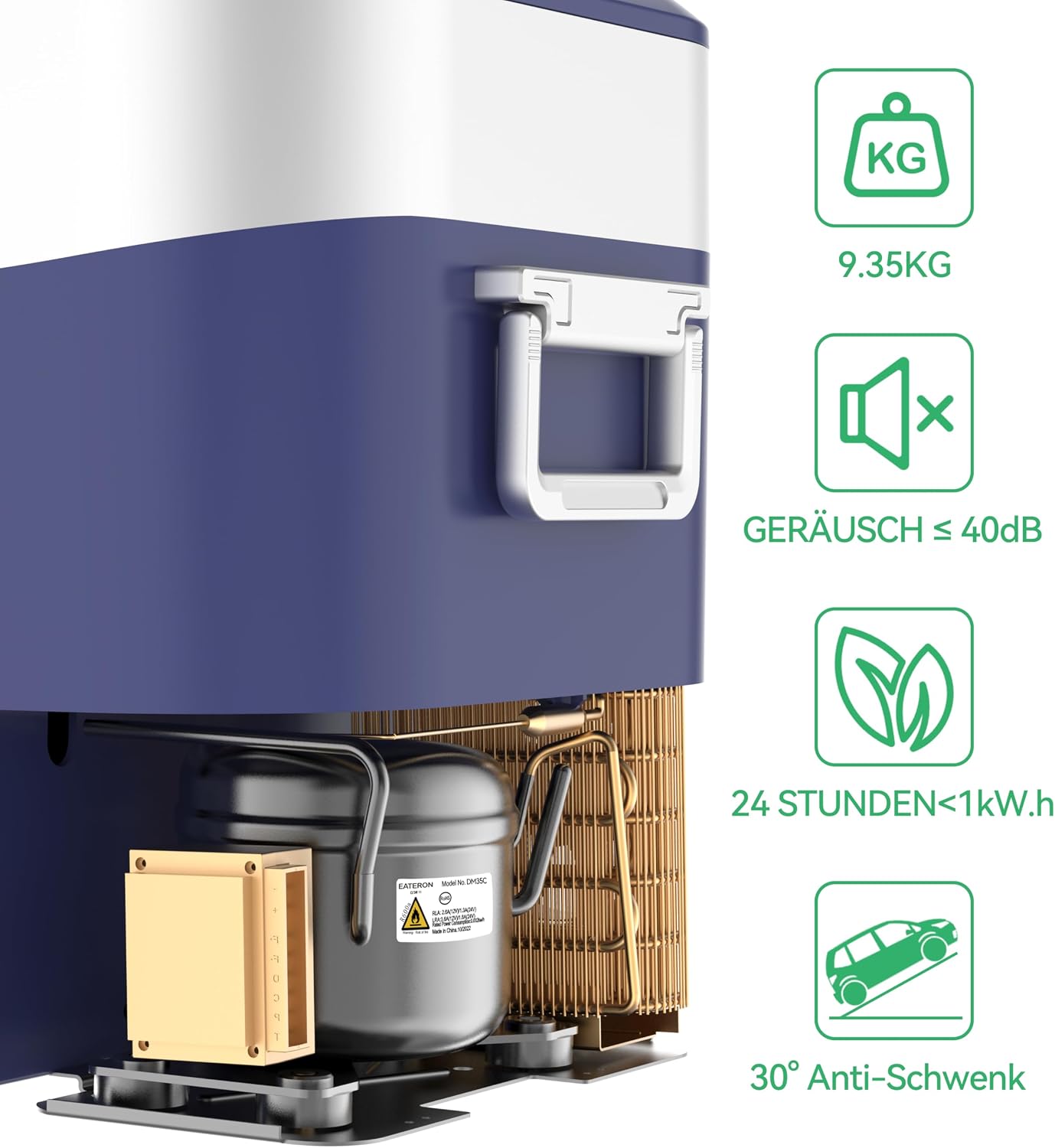Thumbnail 3 de BINGI Kompressor-Kühlbox 22 l – tragbarer Auto-Kühlschrank 12/24V DC & 230V AC (15℃ bis -18℃)