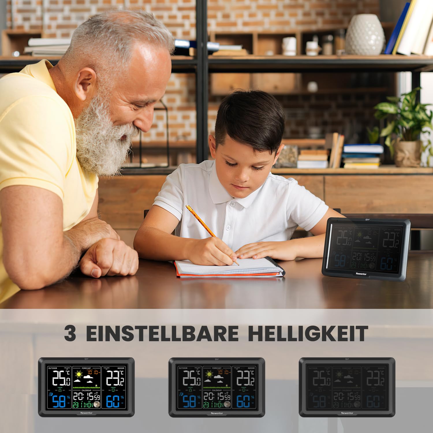 Thumbnail 6 de Newentor Wetterstation Funk mit Außensensor – lebenslange Außensensor-Garantie, lebendiges VA-Display und berührungsloser Sensor