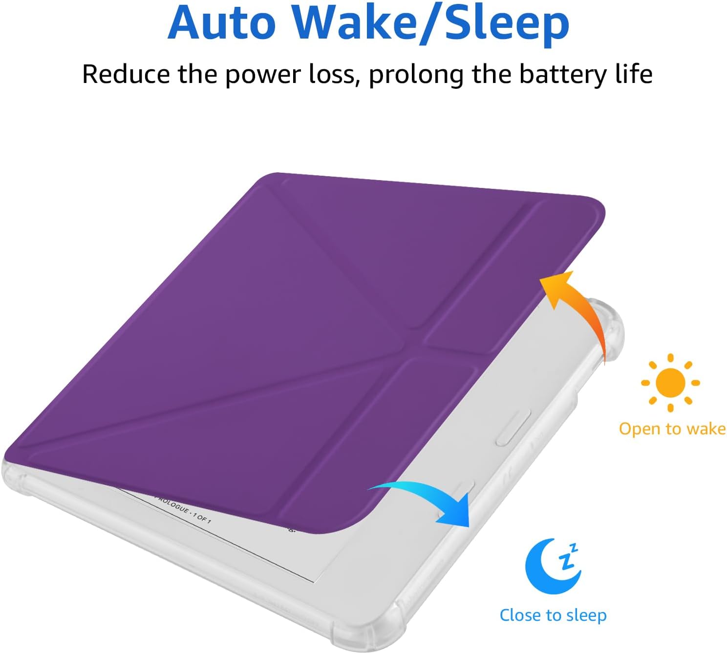 Thumbnail 1 de HGWALP Hülle kompatibel mit Tolino Vision Color (2024)/Vision 6 (2021) & Kobo Libra Colour (2024)/Libra 2 (2021) 7 Zoll – Clear Soft TPU mit Auto Sleep/Wake und Ständer