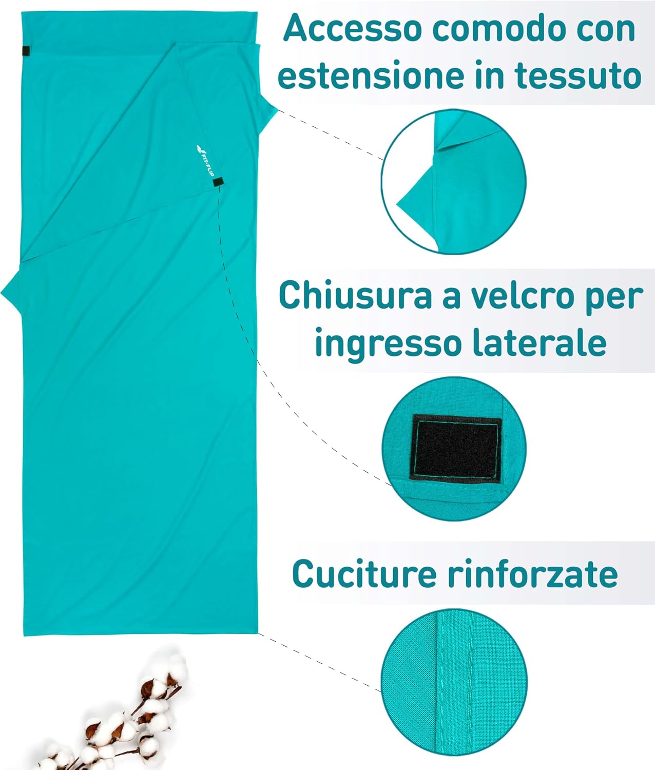 Detalle de Fit-Flip sacco lenzuolo da viaggio 325 g