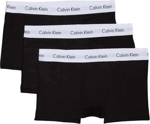 Detalle de Calvin Klein Men’s 3 Pack Low Rise Trunks, Black (Black), XL