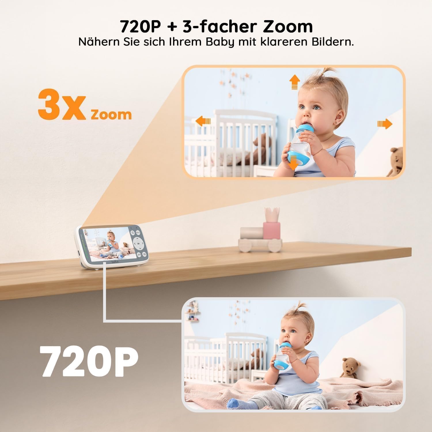 Thumbnail 2 de BOIFUN Babyphone Kamera 4" 720P Monitor