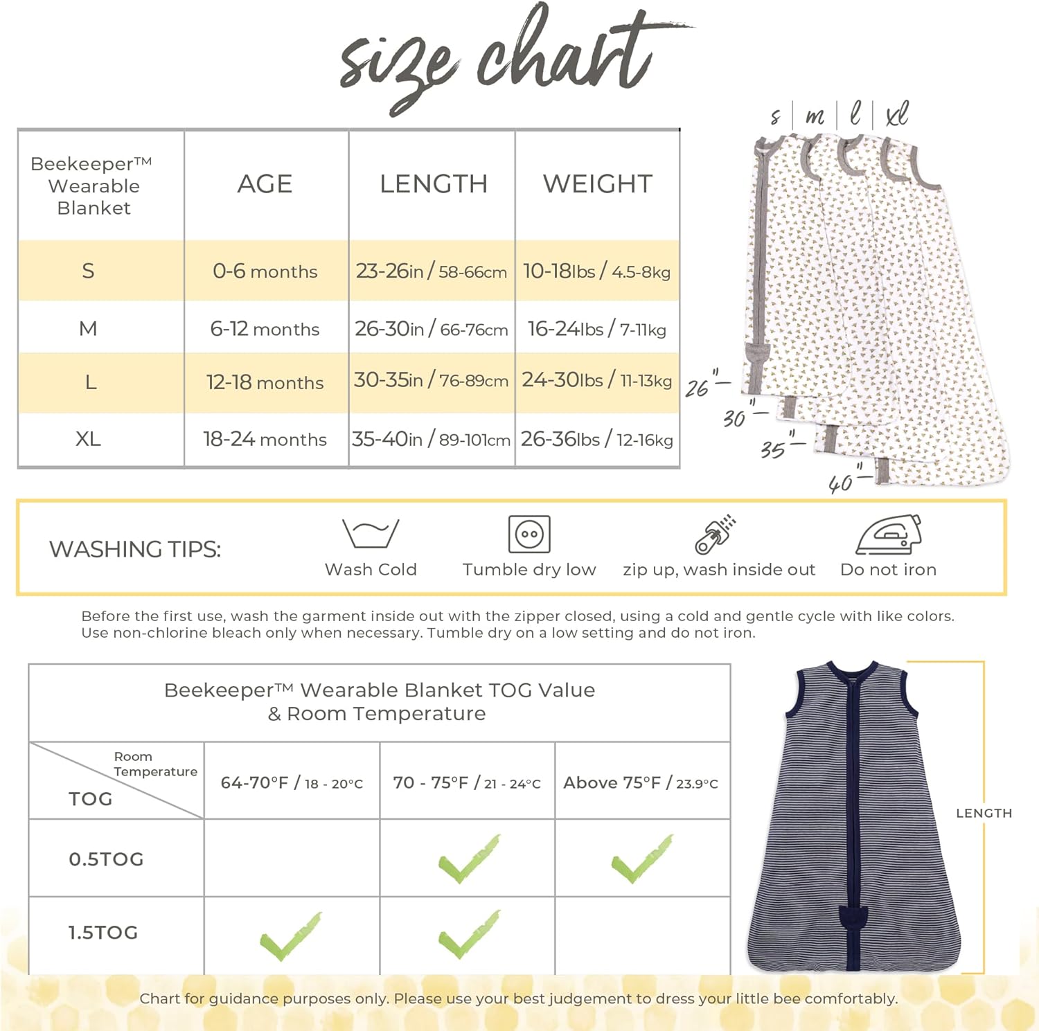 Detalle 2 de Burt's Bees Baby Infant Wearable Blanket in Organic Cotton Beekeeper (Lightweight 0.5 TOG / Medium 1.5 TOG)