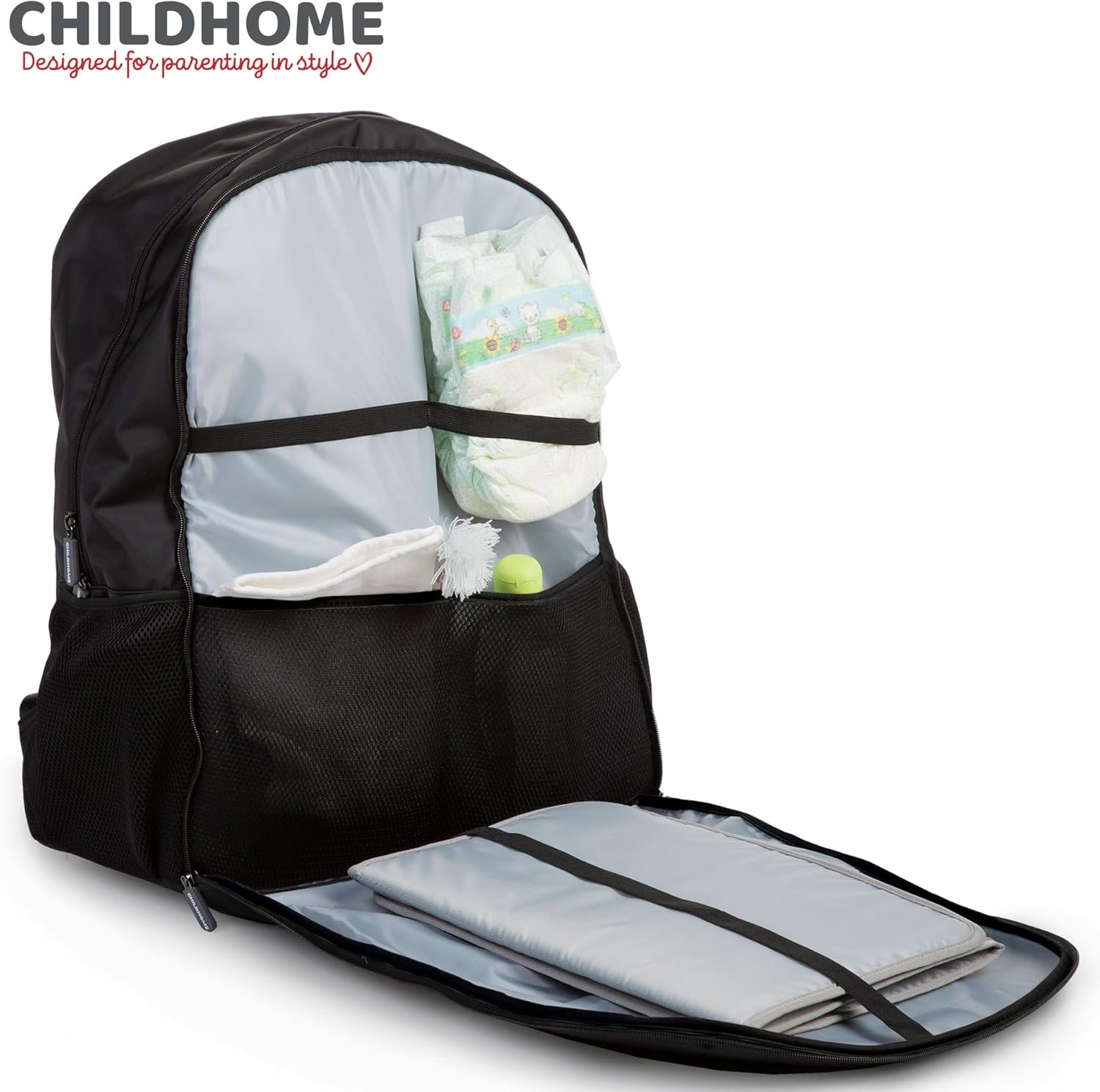 Thumbnail 1 de CHILDHOME Sac À Dos À Lange – Sac Voyage 35 L Noir, grande contenance, design belge