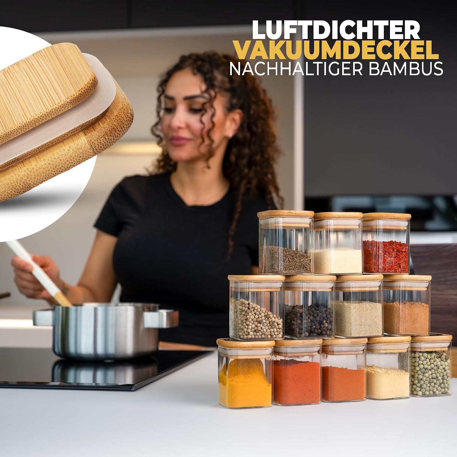 Detalle 2 de CLIDOR Gewürzgläser Set, 12 x 160 ml