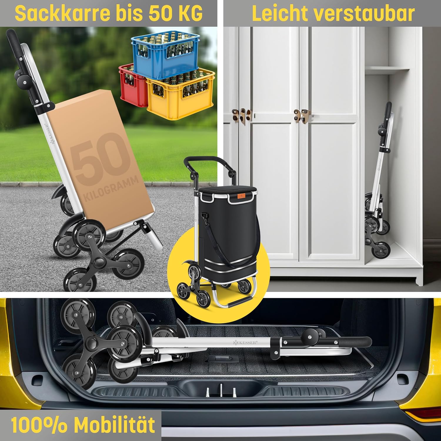 Detalle de KESSER® Einkaufstrolley 56 L 🛒