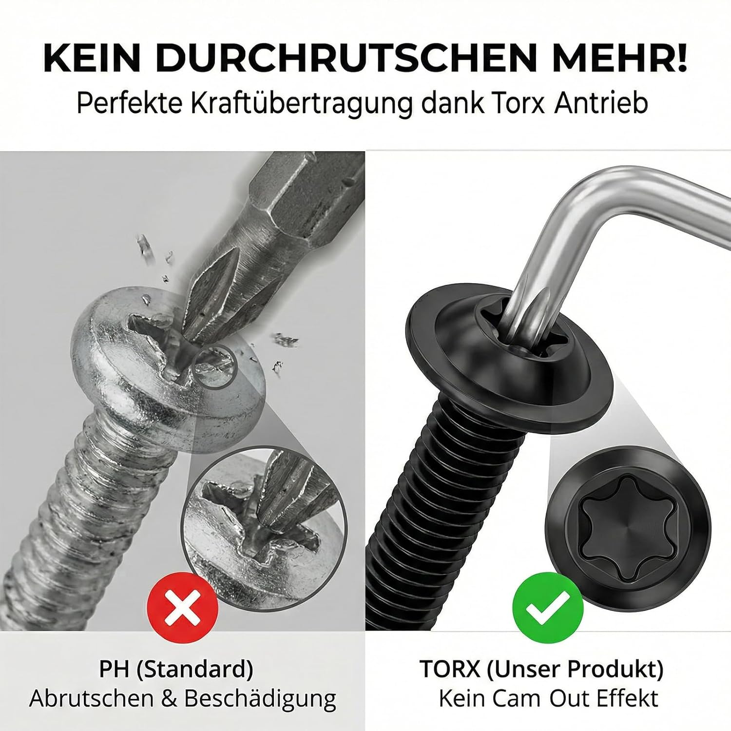 Thumbnail 4 de 30 Stück M4x10mm Linsenkopfschrauben Schwarz – Flansch, Torx, A2 V2A Edelstahl