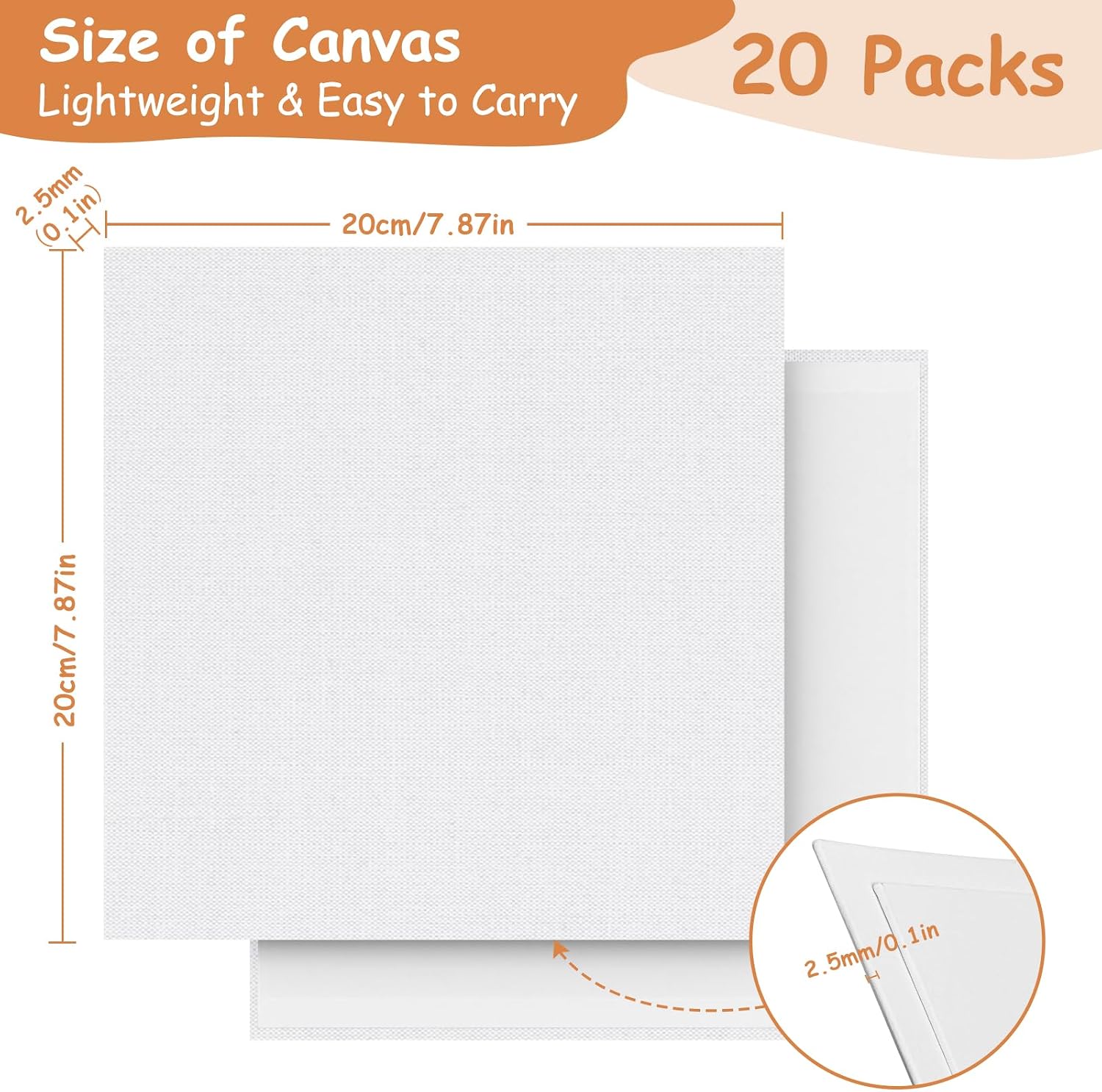 Detalle 2 de Koncci Canvas 20 x 20cm 20-pack