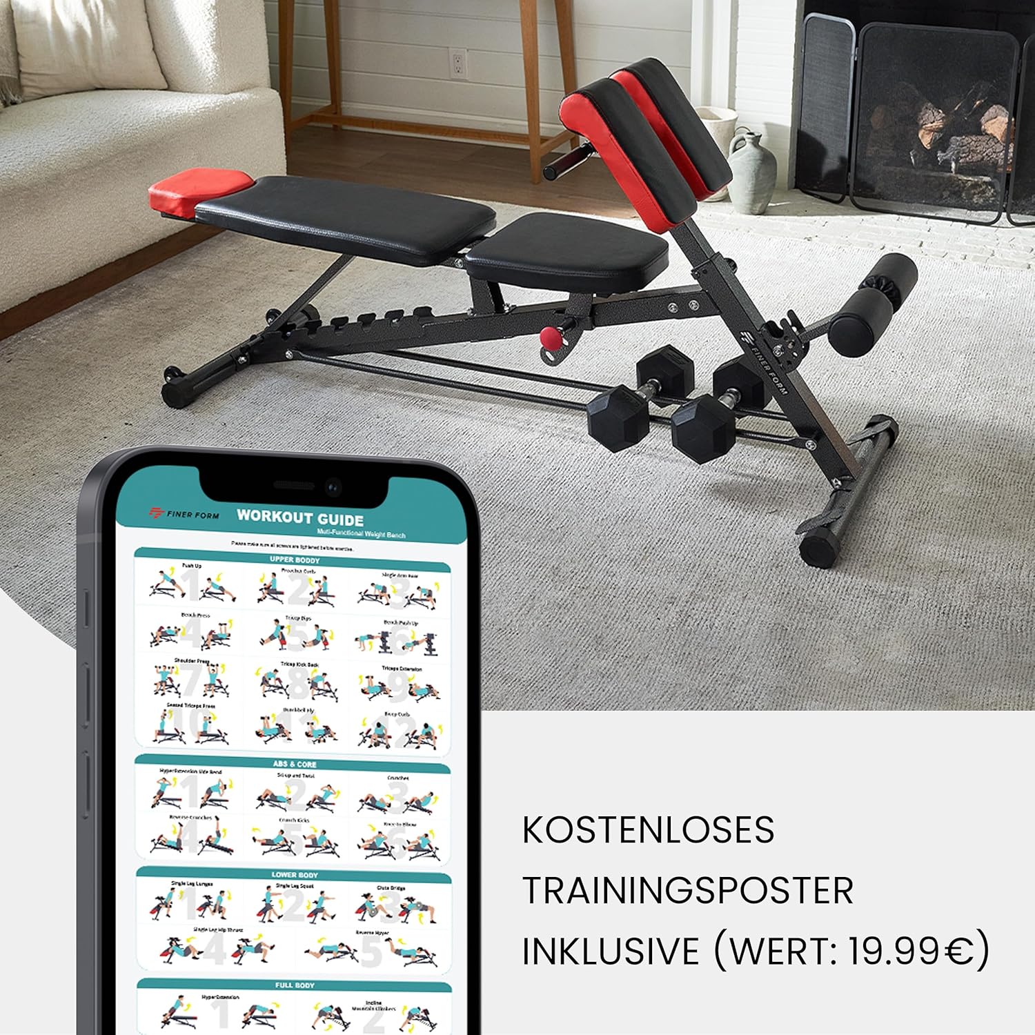 Thumbnail 4 de Finer Form Multifunktionale Hantelbank für Ganzkörpertraining