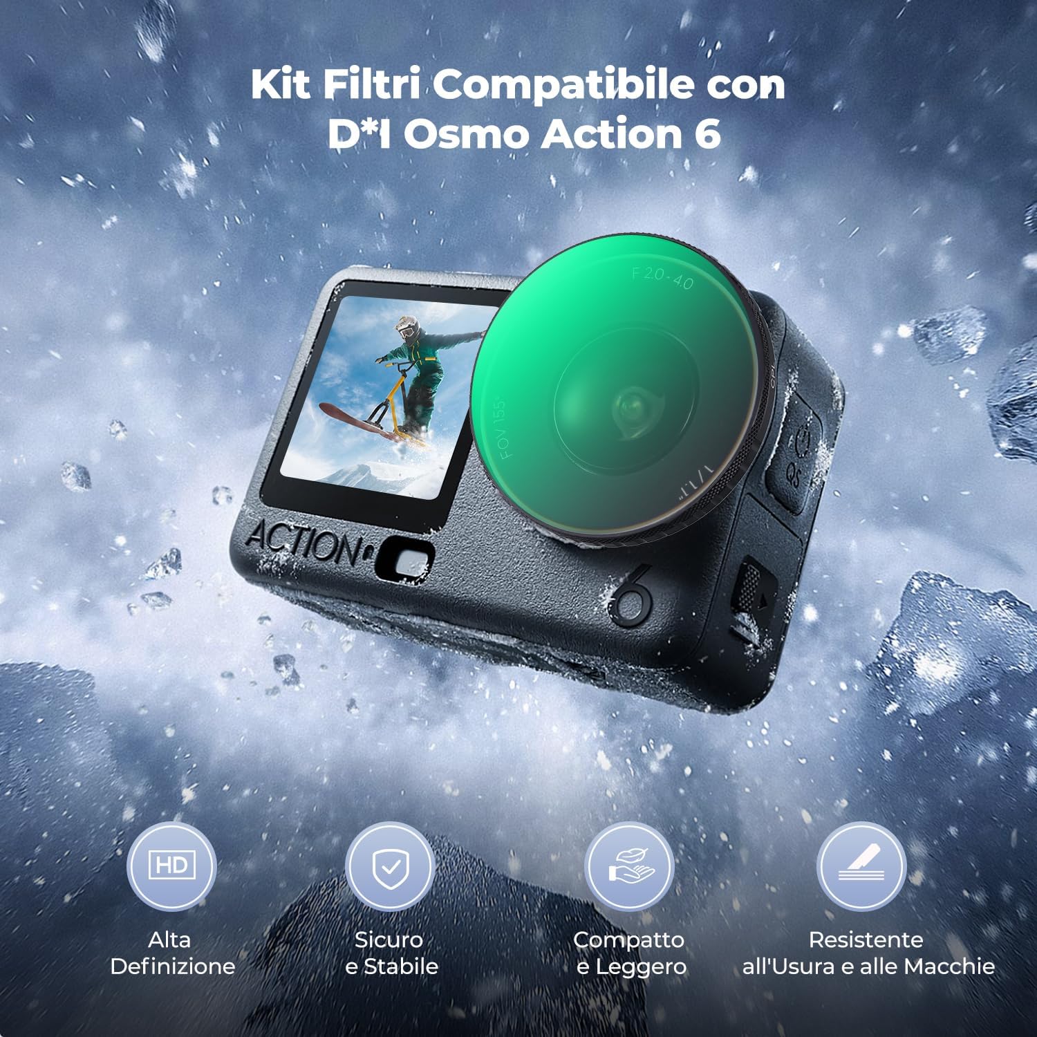 Thumbnail 1 de K&F CONCEPT Filtro CPL per Action Camera