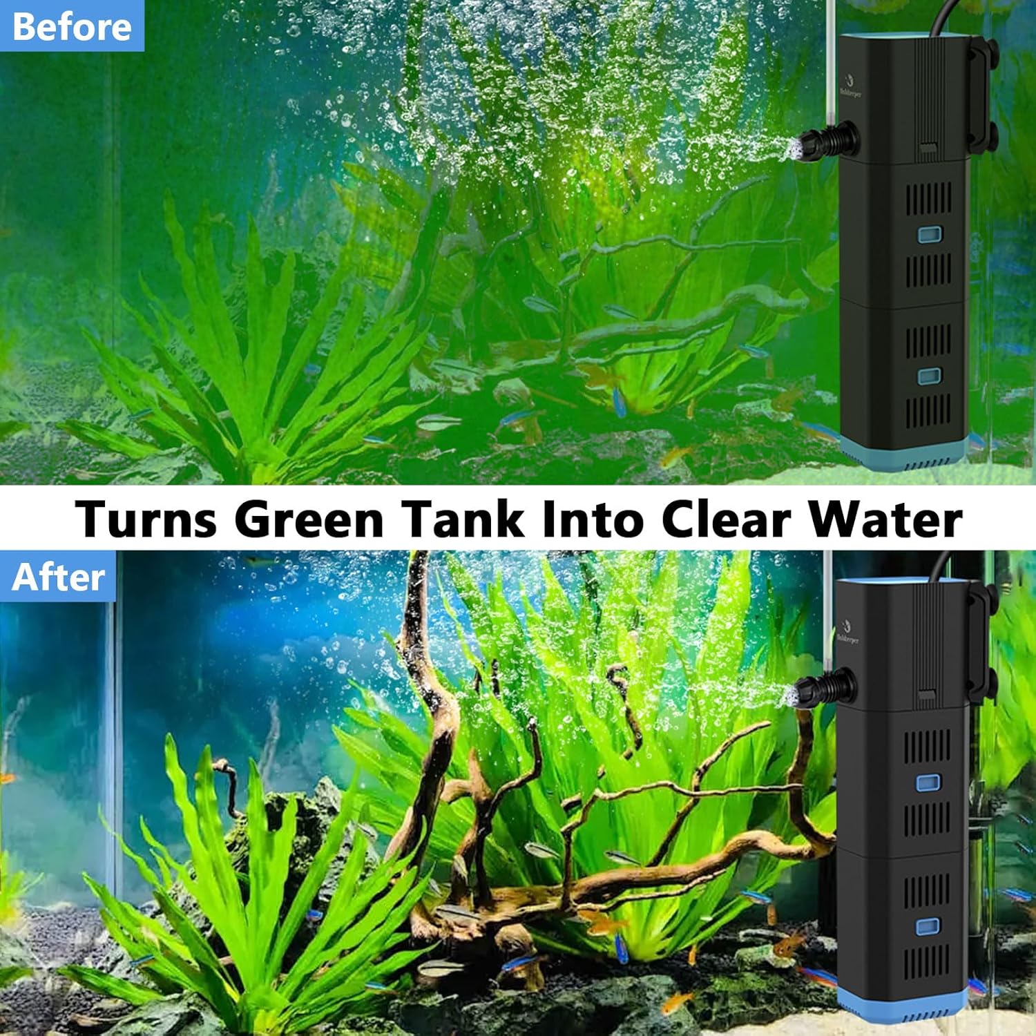 Thumbnail 1 de fishkeeper Aquarium Filter 500 l/h – 4-in-1 Innenfilter für 30–120 l Aquarien