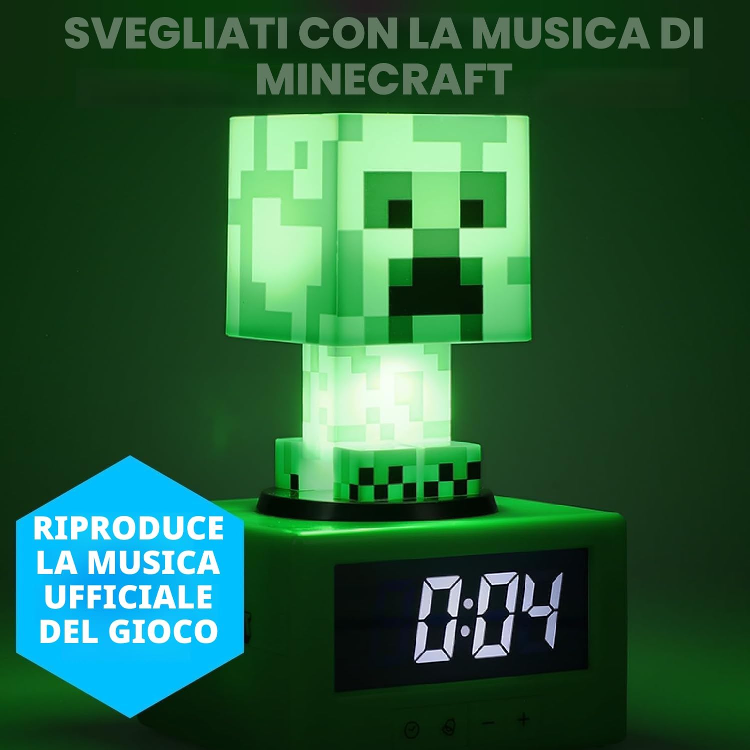 Thumbnail 6 de Paladone Sveglia Creeper Minecraft - Icona Ufficiale con Musica di Minecraft & Luce Notturna