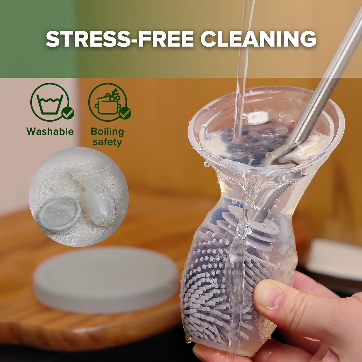 Thumbnail 6 de Haakaa manual breast pump (patented silicone milk collector) – hands-free, continuous natural suction, 4oz/100ml, grey