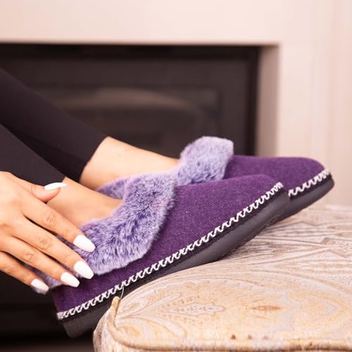 Thumbnail 7 de EverFoams Women’s Bootie Slippers, Purple, UK Size 6 with Memory Foam