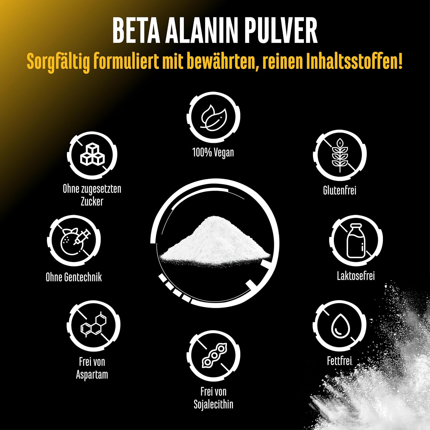 Detalle 2 de Beta Alanin Pulver 500 g - hochdosiert 99% Beta-Alanin đ§Ș