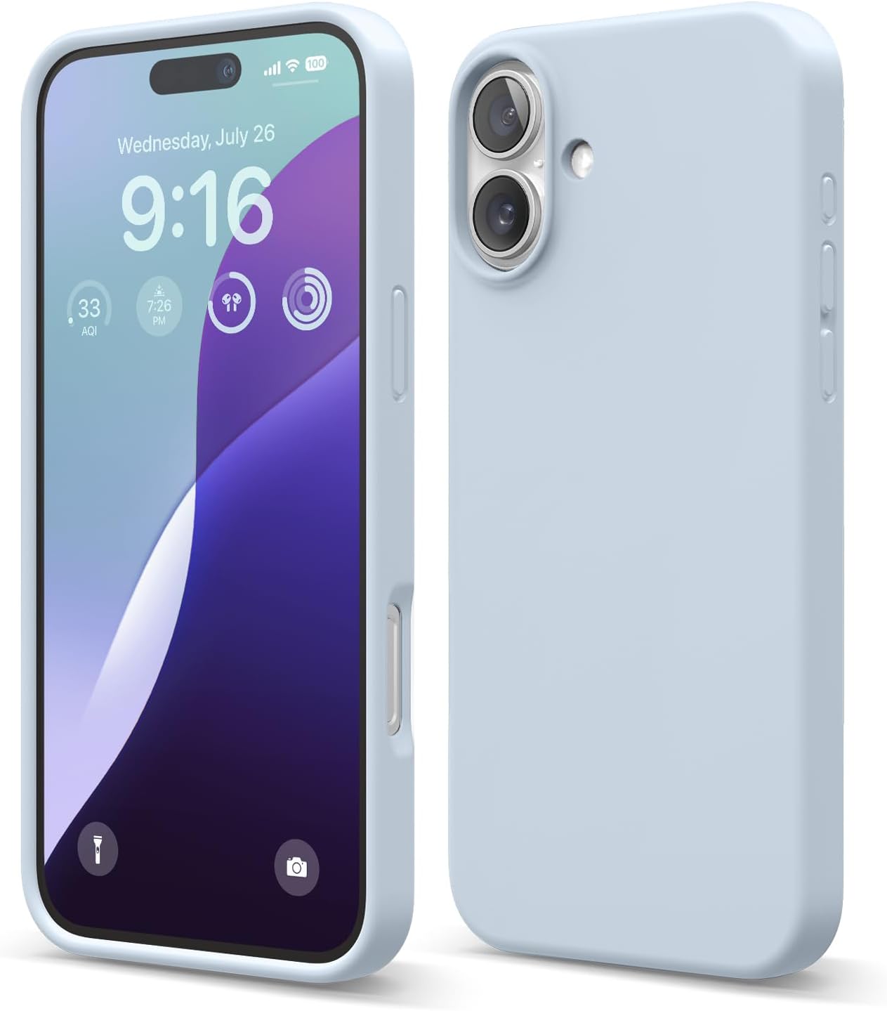 Detalle de elago Coque Silicone Liquide Premium iPhone 16 Plus antichoc bleu clair