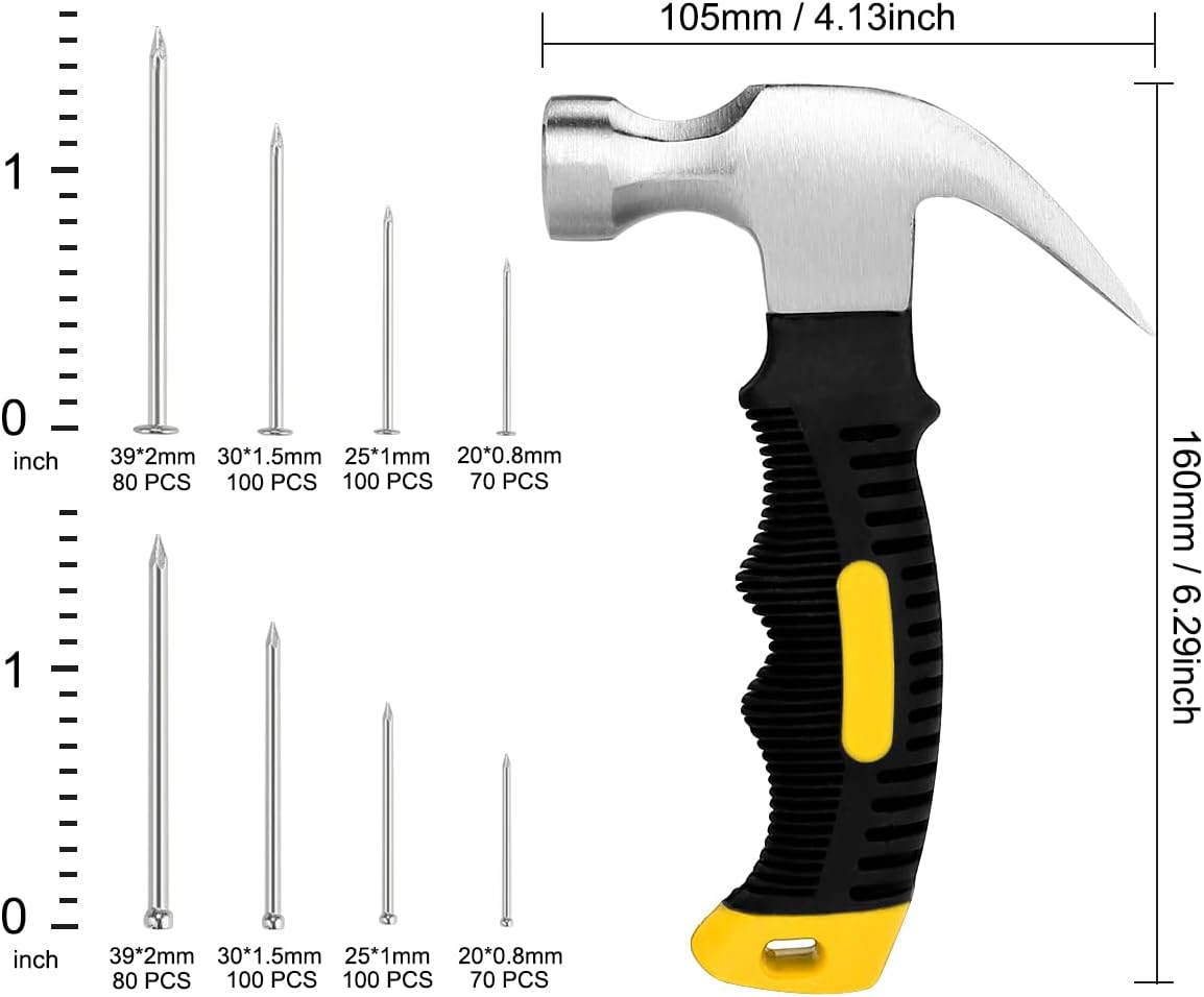 Thumbnail 6 de KURUI 1 700-Piece Nail Assortment Kit with 8 oz Hammer and Organizer