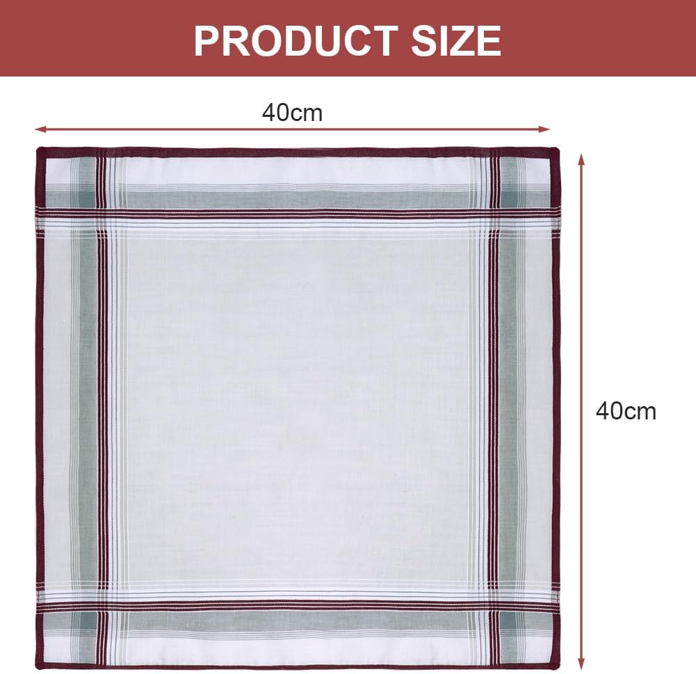 Thumbnail 1 de Aomig Fazzoletti Uomo in cotone a quadri, 12 pezzi (40×40 cm) – 6 colori