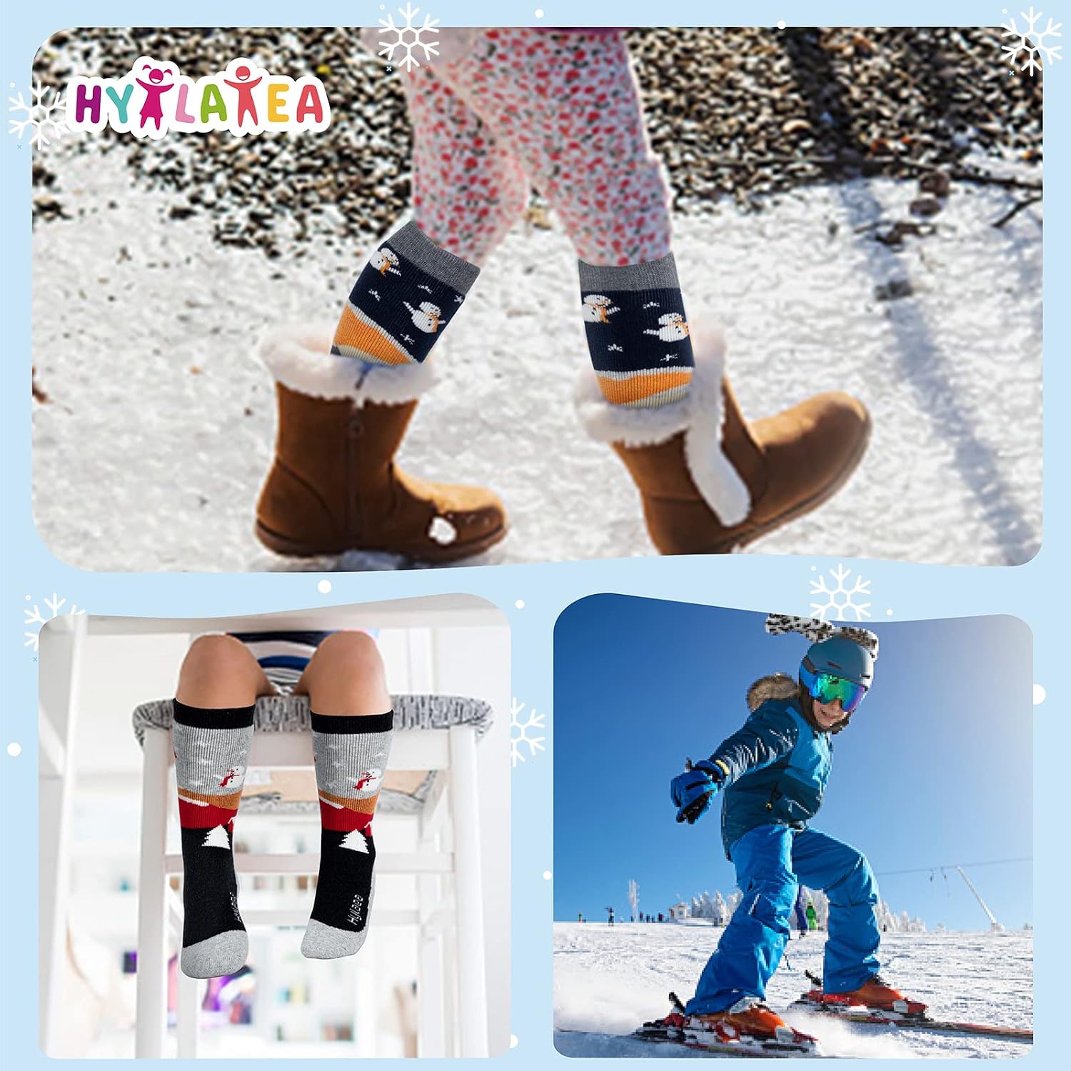 Thumbnail 4 de Hylaea Merino Wool Ski Socks Kids — Knee-High Warm 1 pair