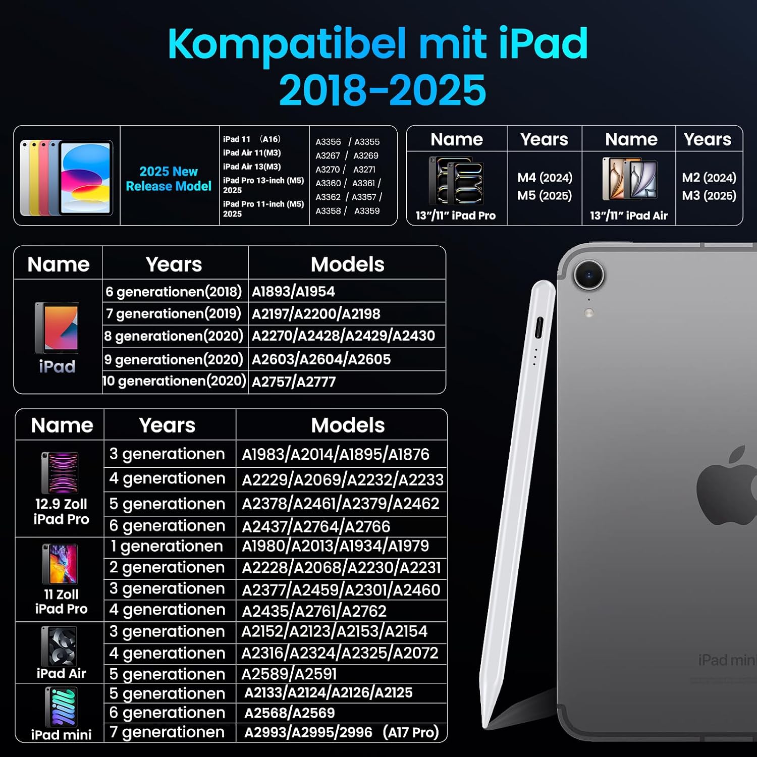 Thumbnail 4 de Variglas Stift für iPad 2018-2025