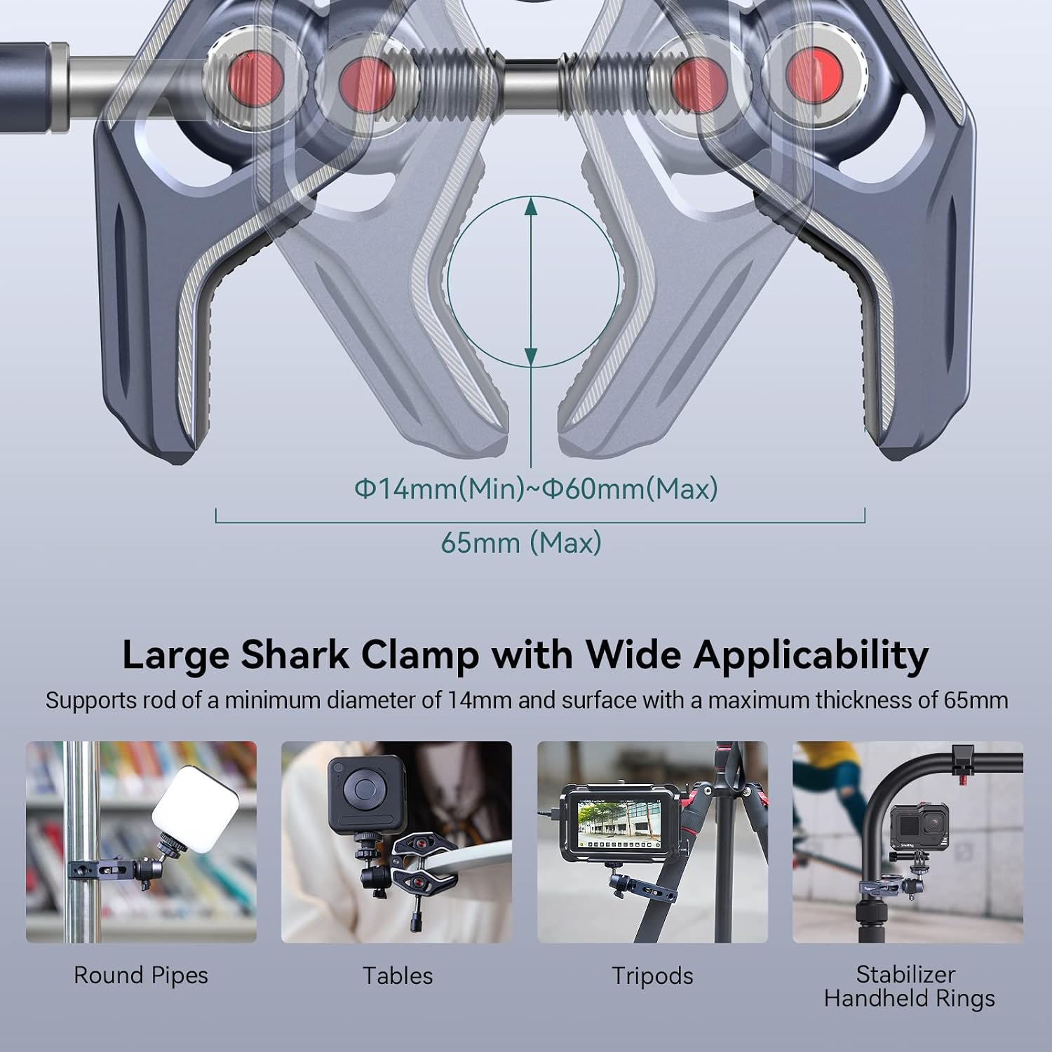 Detalle de SmallRig Super Clamp with Ballhead (4102) – camera mount clamp with quick release adapter
