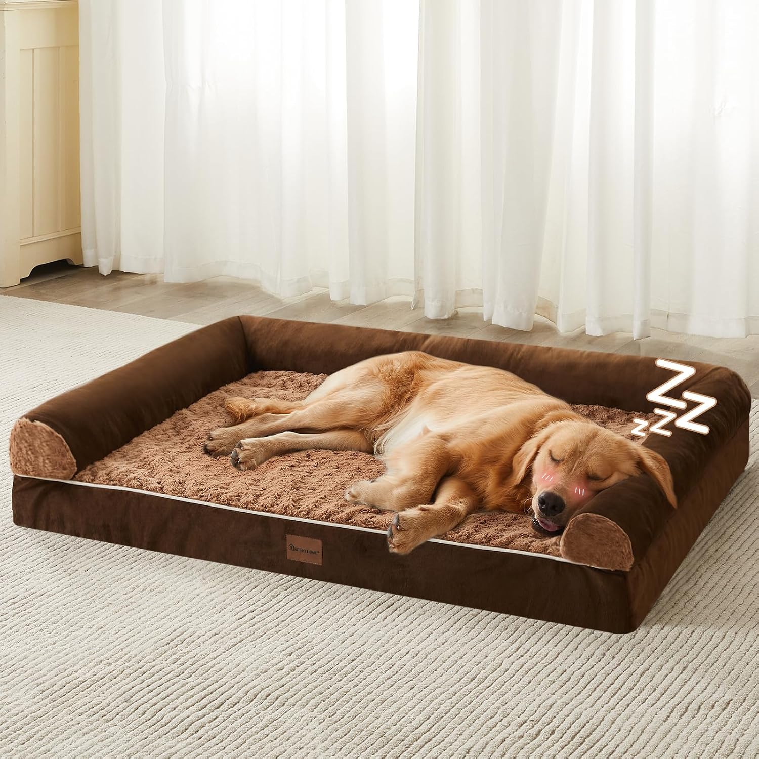 Thumbnail 6 de BFPETHOME Orthopedic Waterproof Dog Bed for Large Dogs (Big Couch-Style, Removable Cover)
