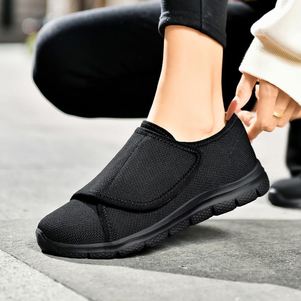 Detalle 2 de Leichte Weit-Klett-Walkingschuhe für Diabetiker (Damen & Herren) mit atmungsaktivem Netz – rutschfeste Orthopädie-Hausschuhe/Sandalen
