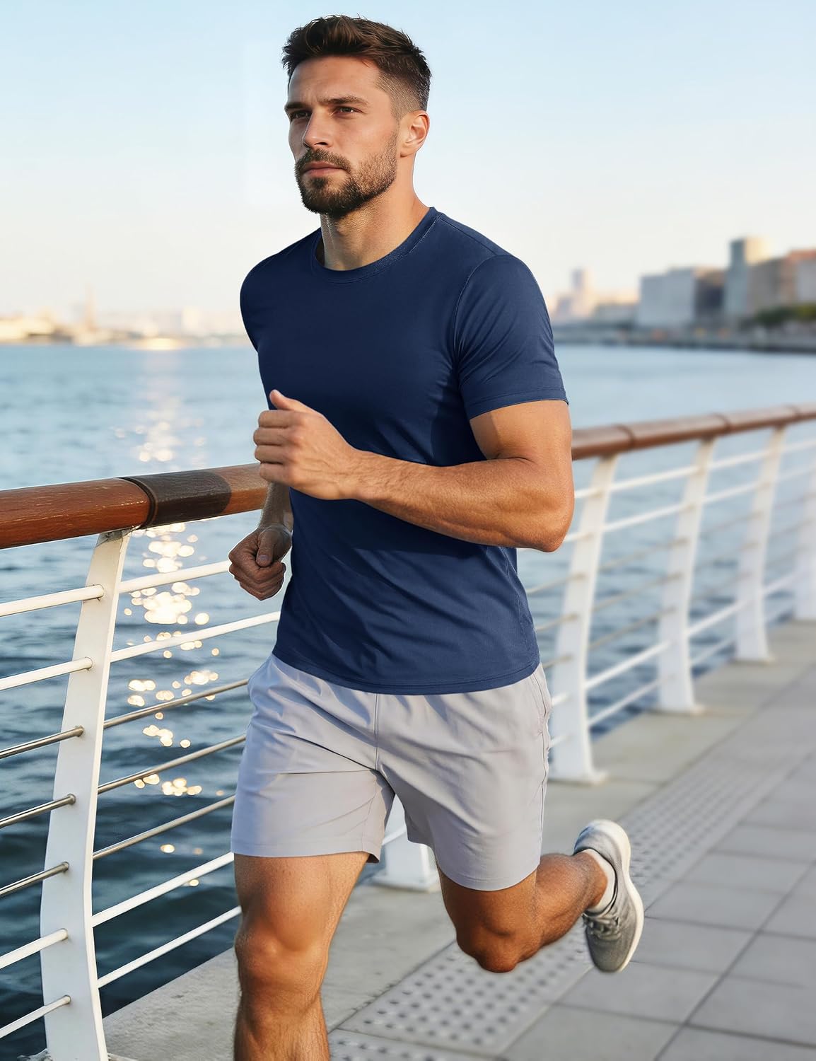 Detalle de MAGCOMSEN Men's Short Sleeve UPF 50+ T-Shirt – Quick Dry Athletic Tee