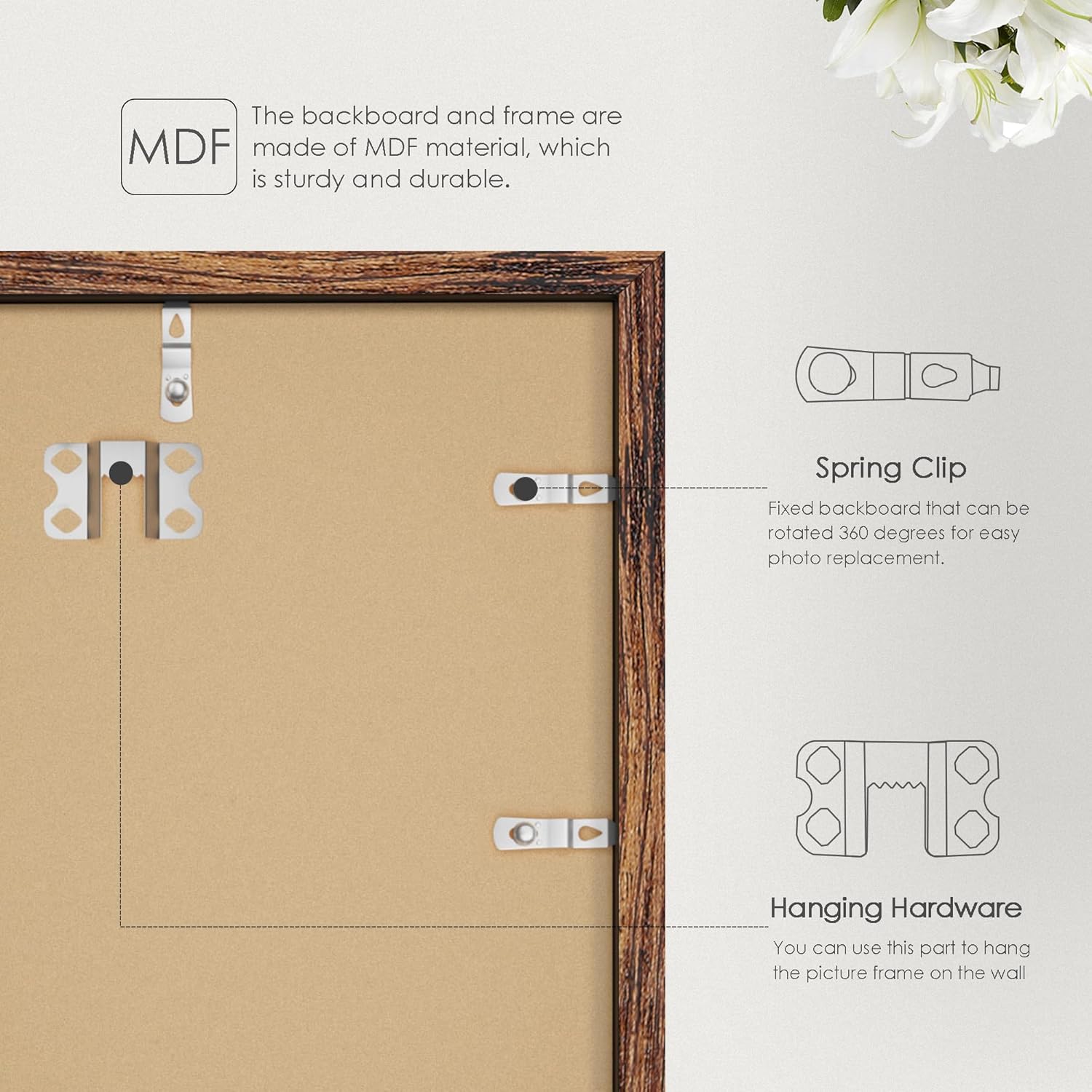 Detalle de Fisnish 24x36 Poster Frame Brown (1 Pack)