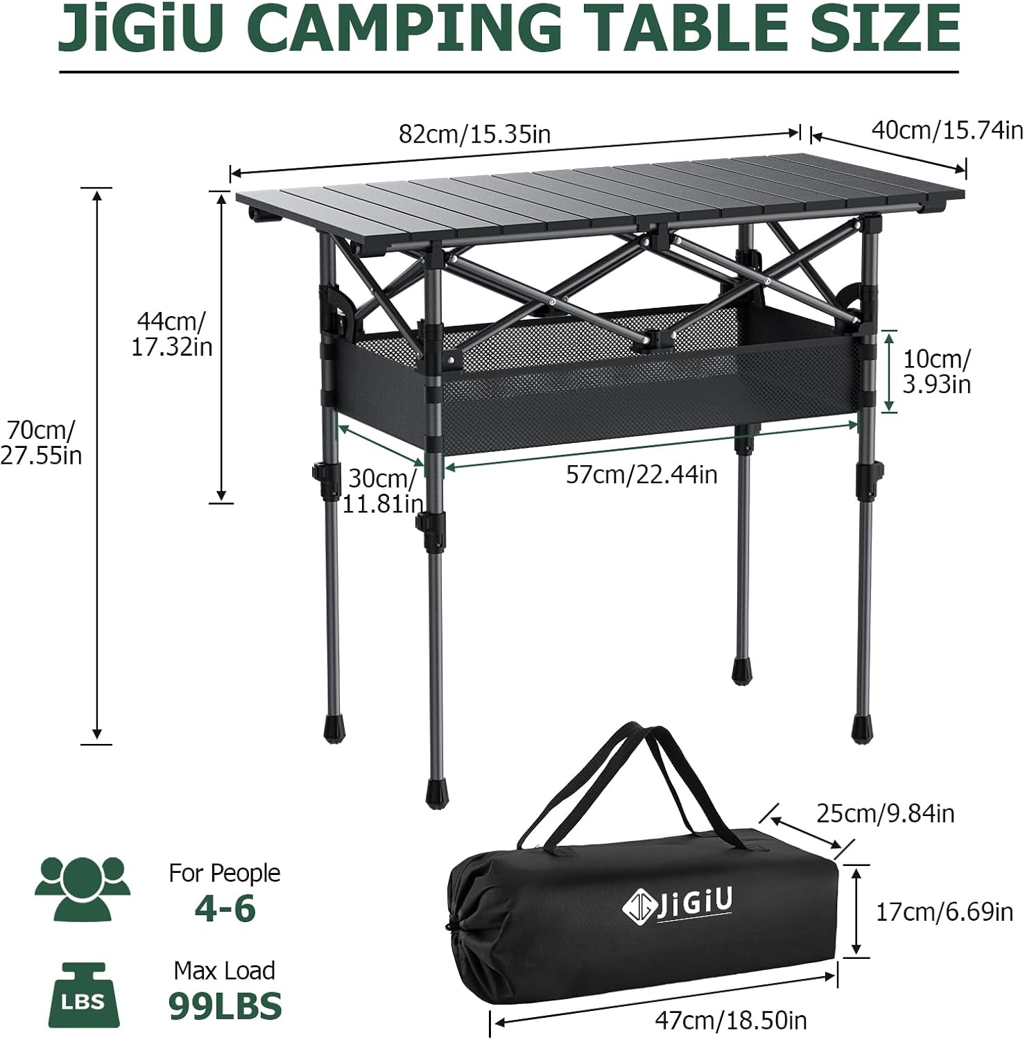 Detalle de Folding Roll-up Camping Table: Portable Aluminium Camp Table for 4–6 People
