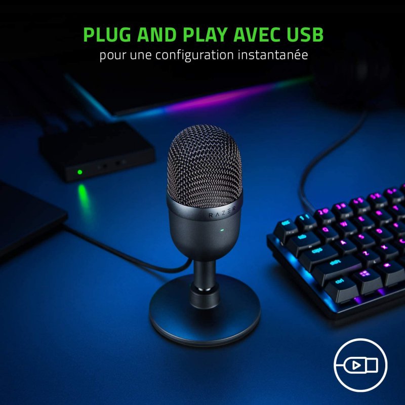 Detalle de Razer Seiren Mini: micrófono condensador ultracompacto para streaming