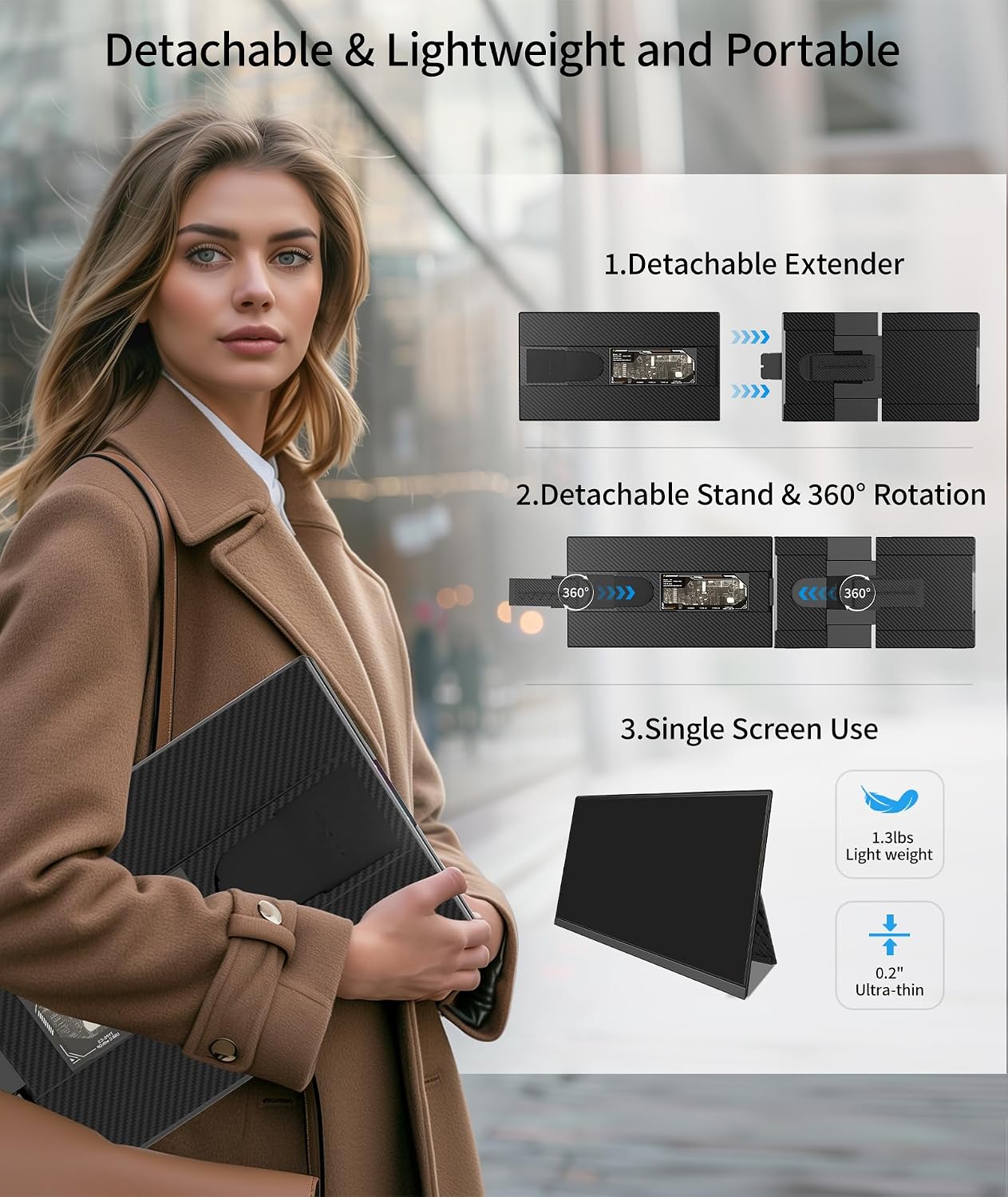 Thumbnail 5 de Cevaton Laptop Screen Extender 15.6" Portable Monitor