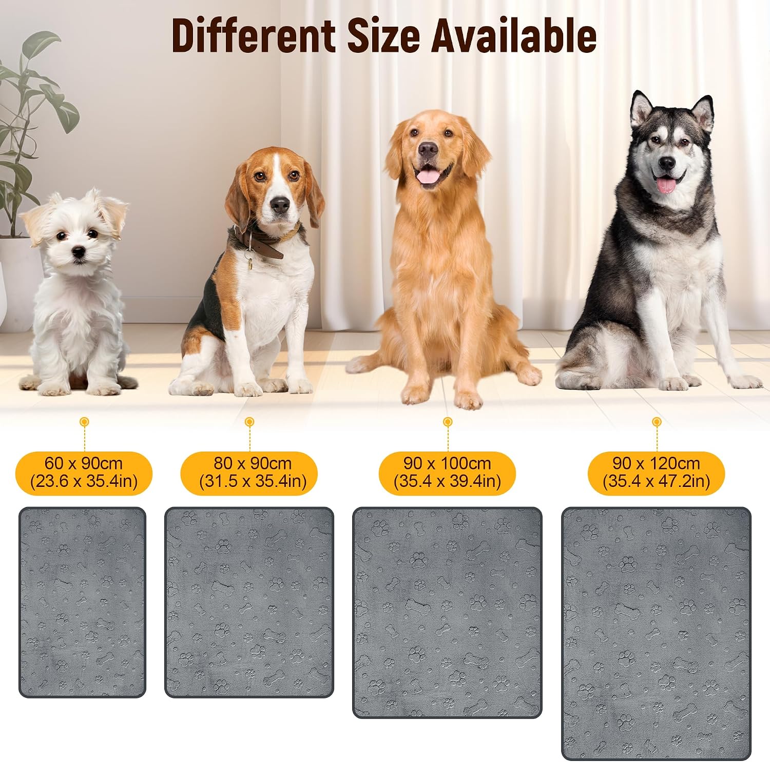 Thumbnail 3 de HezzLuv Washable Puppy Pads 2-Pack: Reusable, Super Absorbent & Non-Slip Training Mats 90×120cm