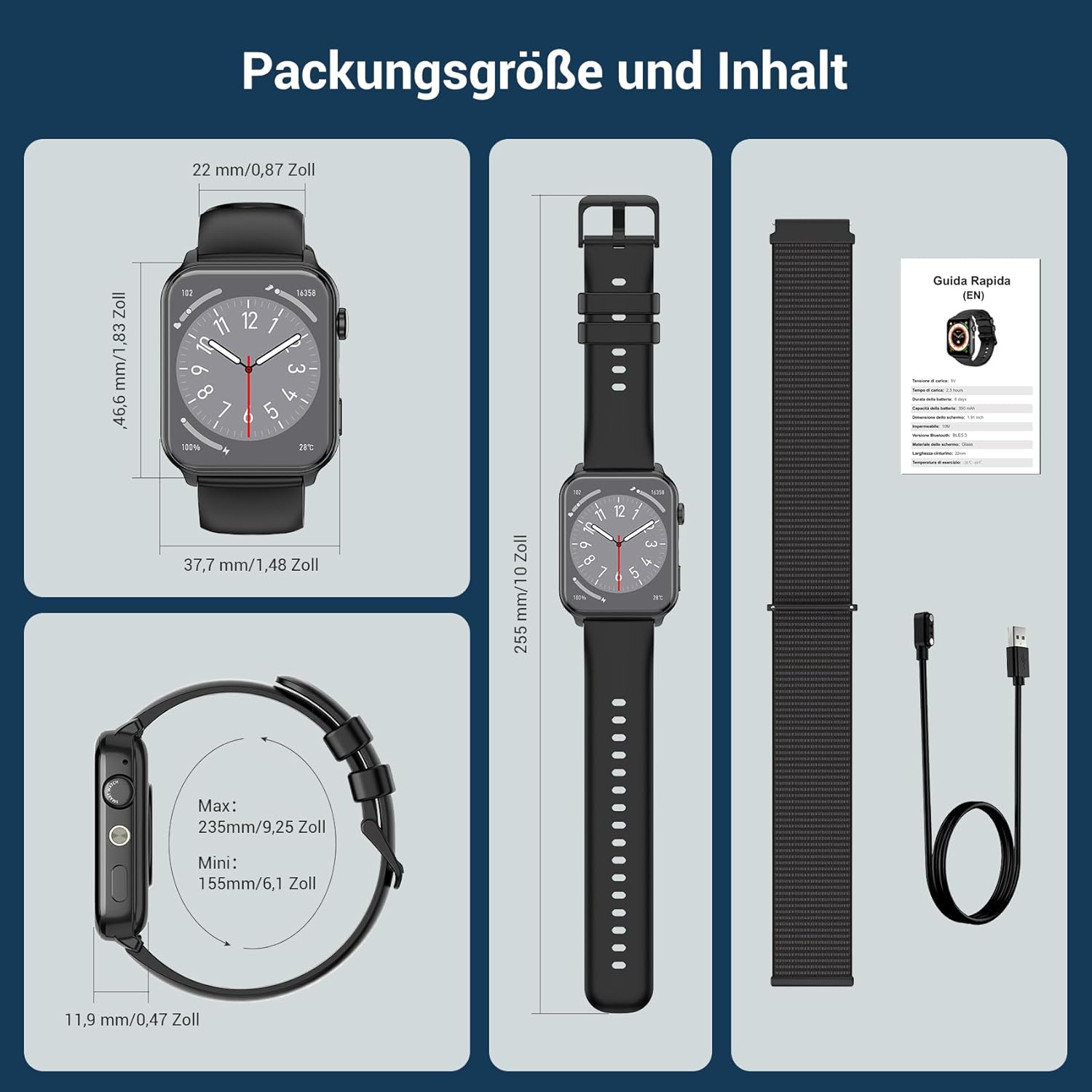 Thumbnail 6 de Baolubao Smartwatch 1,91 Zoll Fitnessuhr