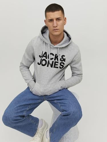 Thumbnail 7 de JACK & JONES Hombre Logo Sudadera con Capucha Clásico – Gris, Talla L