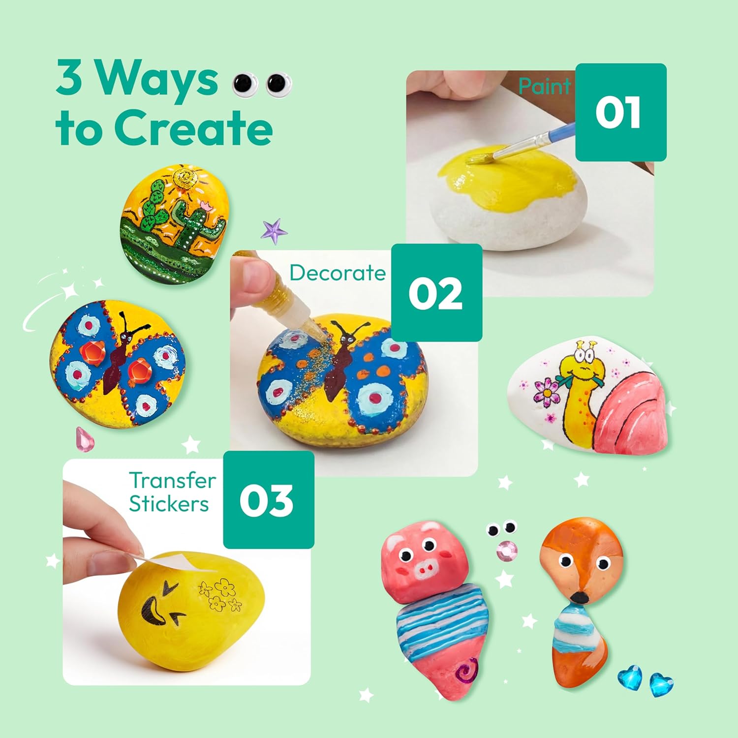 Thumbnail 6 de JOYIN Klever Kits Rock Painting Kit: Practical DIY Fun for Kids