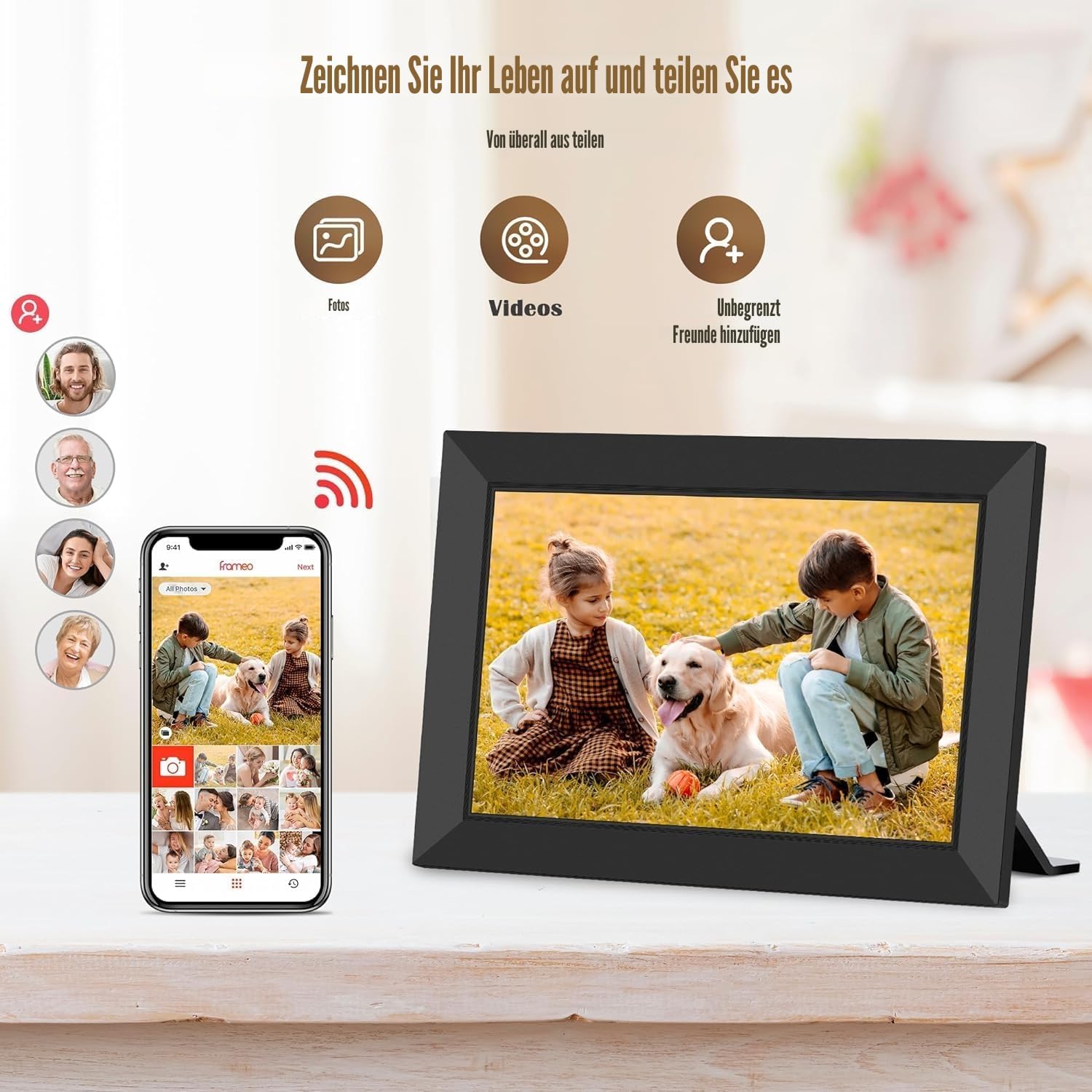 Detalle de Frameo 10,1 Zoll WLAN Digitaler Bilderrahmen